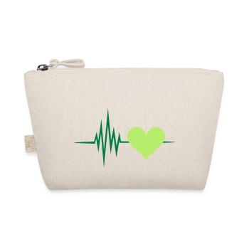 Puls Herz grün, vegan Frequenz, Natur, Bäume, Wald - Bio-Täschchen - Natur - Vorne
