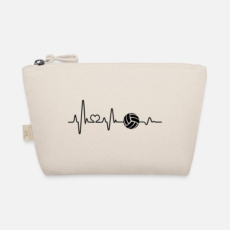 Herzschlag Volleyball EKG Volleyballer Geschenkide - Bio-Täschchen - Natur