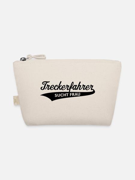 Treckerfahrer – Sucht Frau (Trecker / Traktor) - Bio-Täschchen - Natur - Vorne