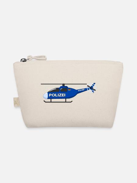 Hubschrauber Polizei Deutschland Flagge - Bio-Täschchen - Natur