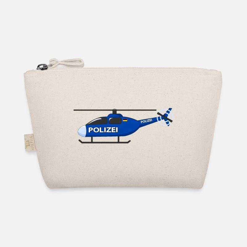 Hubschrauber Polizei Deutschland Flagge - Bio-Täschchen - Natur