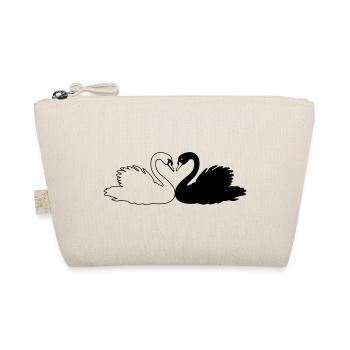 black and white swan shadow figure - Organic Pouch - nature - Front