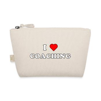 I LOVE COACHING (weiß/schwarze Umrandung) - Bio-Täschchen - Natur - Vorne