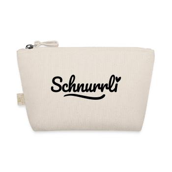 Schnurrli Schrift Herz - Bio-Täschchen - Natur - Vorne