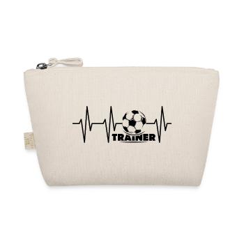 Trainer Puls Herzschlag Symbol Fußball Ball Team - Bio-Täschchen - Natur - Vorne