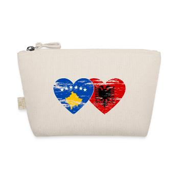 Kosovo Albania flag heart used - Organic Pouch - nature - Front