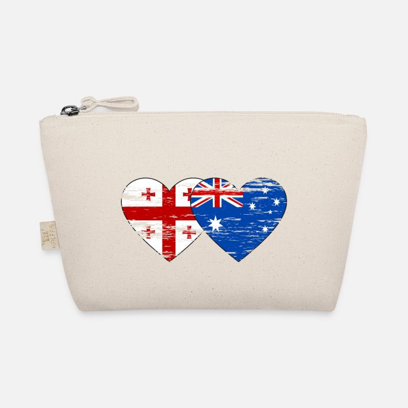 Drapeau de la Géorgie Australie Drapeau en forme de cœur utilisé Trousse biologique
