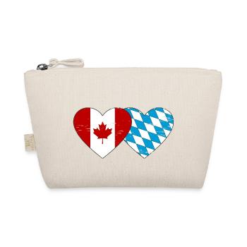 Canada Bavaria Flag Heart used - Organic Pouch - nature - Front