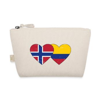 Norway Colombia Flag Heart Used - Organic Pouch - nature - Front