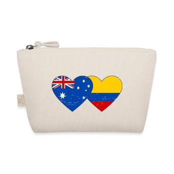 Australia Colombia Flag Heart Used - Organic Pouch - nature - Front
