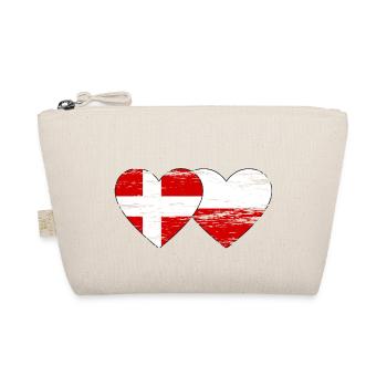 Danemark Pologne drapeau coeur utilisé - Trousse biologique - nature - Devant