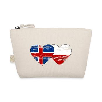 Iceland Poland flag heart used - Organic Pouch - nature - Front