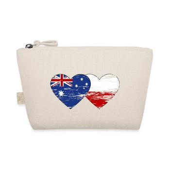 Australien Polen Flagge Herz used - Bio-Täschchen - Natur - Vorne