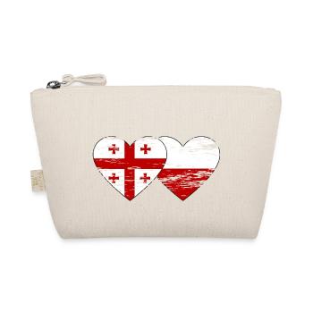 Géorgie Pologne drapeau coeur utilisé - Trousse biologique - nature - Devant