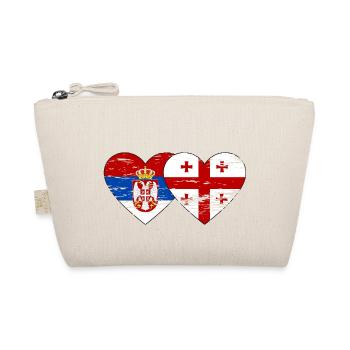 Serbie Géorgie Drapeau Coeur Utilisé - Trousse biologique - nature - Devant