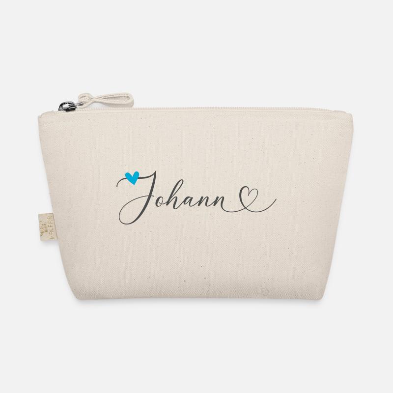 Johann Surname First name Calligraphy Heart Organic Pouch