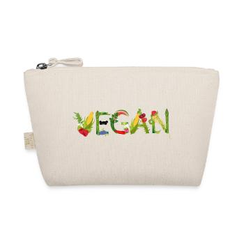 VEGAN Fruit and Vegetable Lettering Illustration - Organic Pouch - nature - Front