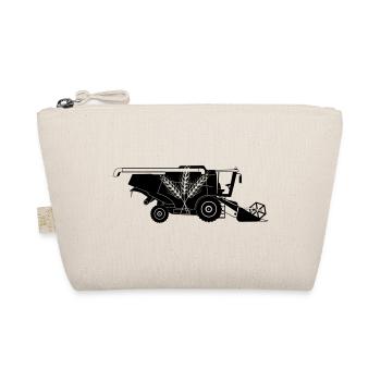Combine Harvester with Three Grain Stalks Logo - Organic Pouch - nature - Front