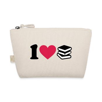 Minimalist I Love Books - Organic Pouch - nature - Front