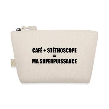 Café + stéthoscope = ma superpuissance - Trousse biologique - nature - Devant