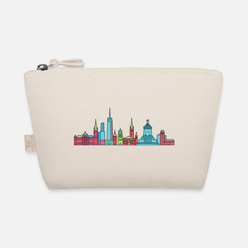 Leipzig City Skyline Monument Modern Line Art Organic Pouch