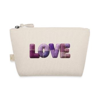 J’adore le look patchwork en tissu 3D en lettres - Trousse biologique - nature - Devant