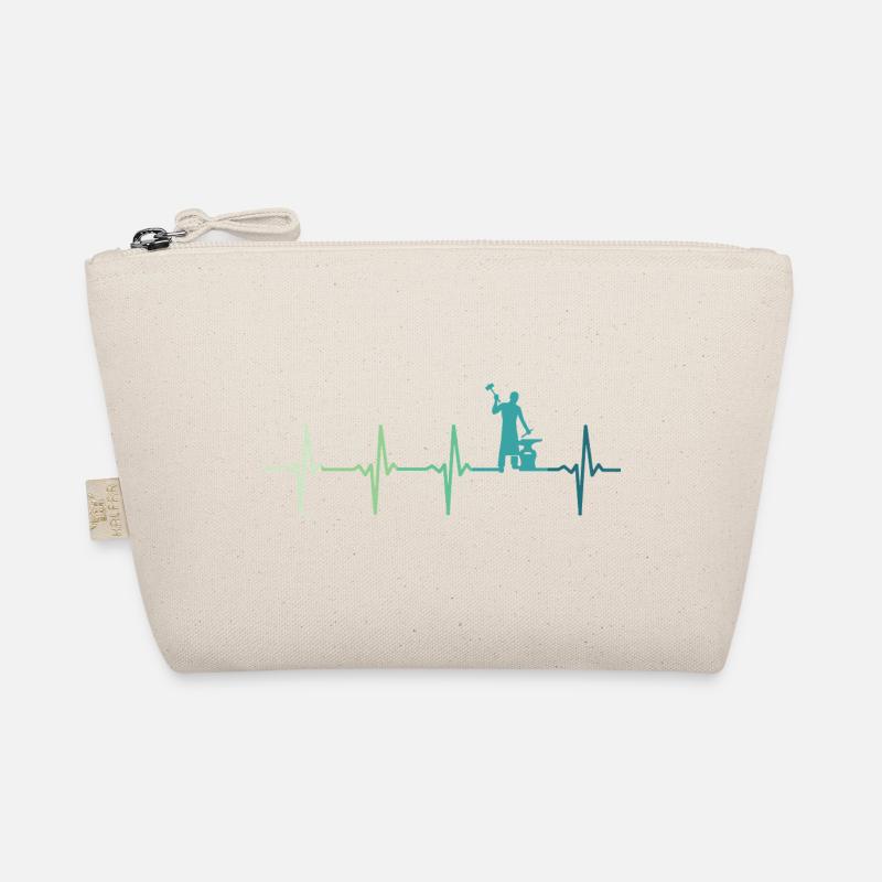 blacksmith hammer heartbeat metalworker Organic Pouch