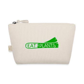 Eat Plants Funny Vegan Vegetarian Statement Logo - Organic Pouch - nature - Front