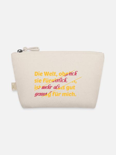 Welt Spruch Abstrakt Schrift farbig Geschenkidee - Bio-Täschchen - Natur