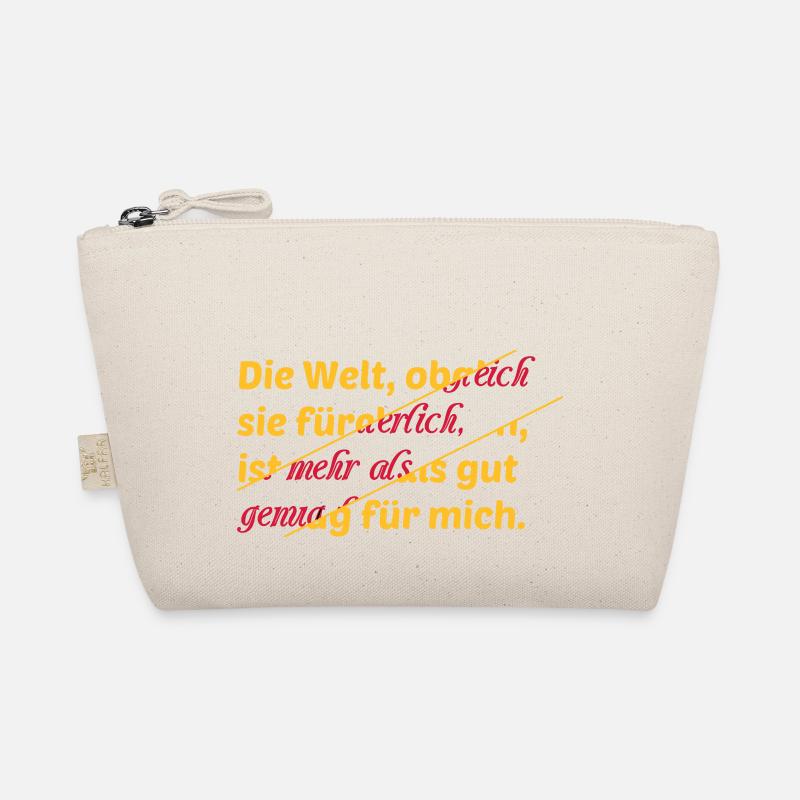 Welt Spruch Abstrakt Schrift farbig Geschenkidee Bio-Täschchen