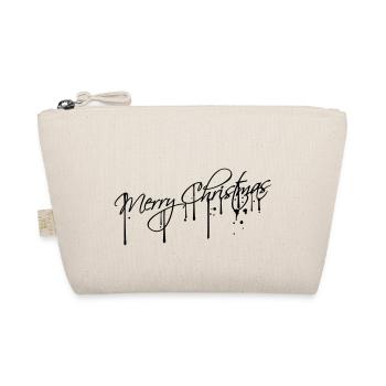graffiti drops spray stamp merry christmas white - Organic Pouch - nature - Front