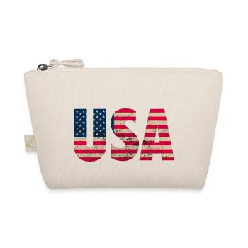 USA Amerika Stars and Stripes Used Look - Bio-Täschchen - Natur - Vorne