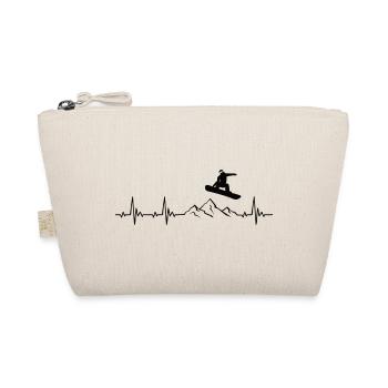 Snowboarding cadeau de battement de cœur pour snowboarders - Trousse biologique - nature - Devant