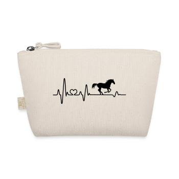 Pferd Galopp Herzschlag Reiter Reiterin Reiten EKG - Bio-Täschchen - Natur - Vorne