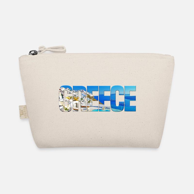 Greece Island Paradise Collage - Organic Pouch - nature