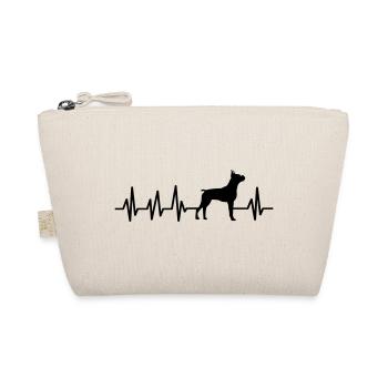 Boxer Hund Herzschlag Hundebesitzer Geschenkidee - Bio-Täschchen - Natur - Vorne