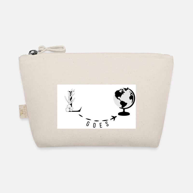 "L" Personalized Name Travel Print Organic Pouch