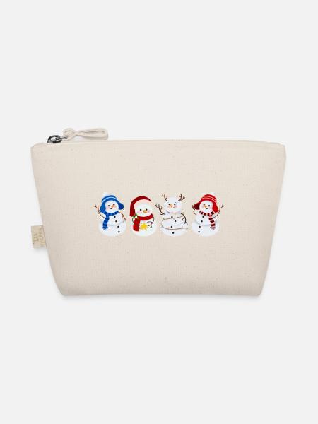 Schneemann. Weihnachtsgeschenk - Bio-Täschchen - Natur