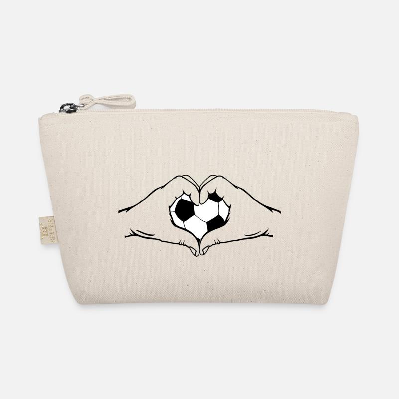 Fußball Liebe Herzform - Bio-Täschchen - Natur