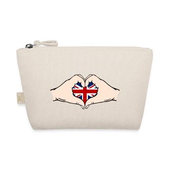 England Heart Shape with Hands - Organic Pouch - nature - Front