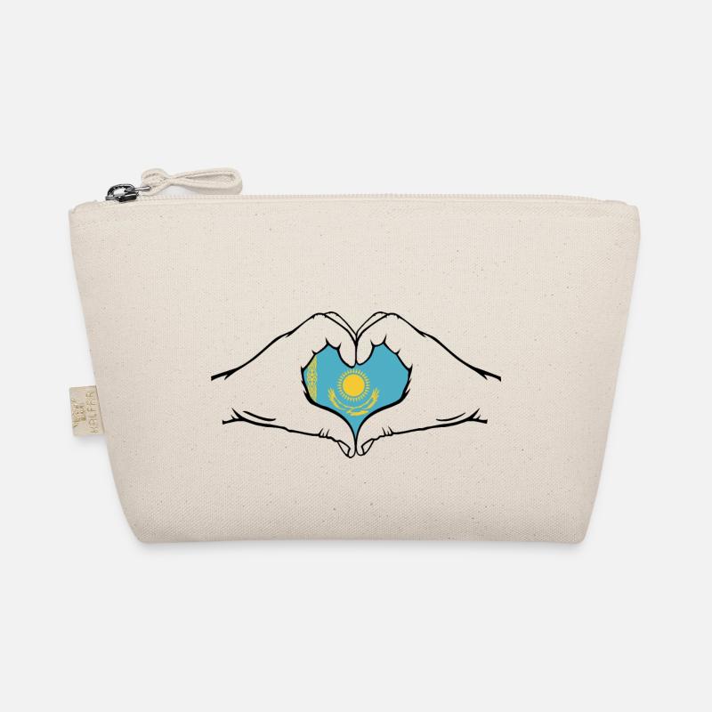 Kazakhstan Heart Shape with Hands Organic Pouch