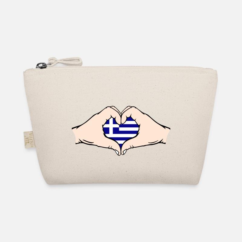 Greece Heart Shape with Hands Organic Pouch
