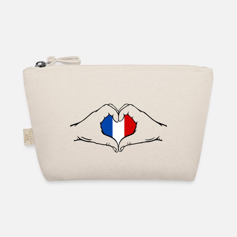 France Heart Shape with Hands Organic Pouch