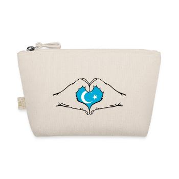 Drapeau ouïghour en forme de cœur - Trousse biologique - nature - Devant