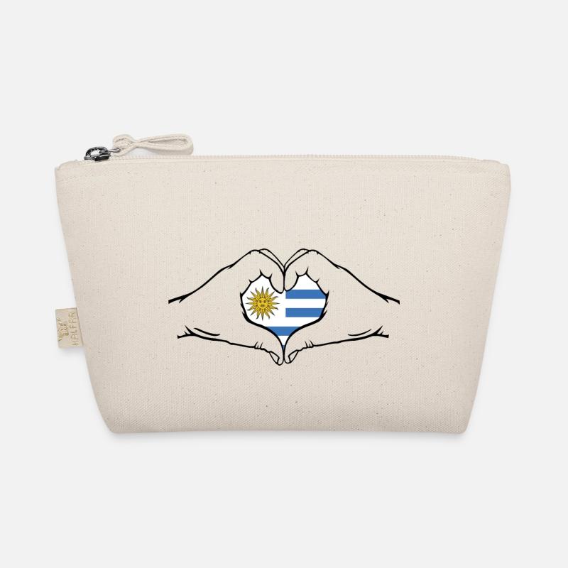 Uruguay Heart Shape with Hands Organic Pouch