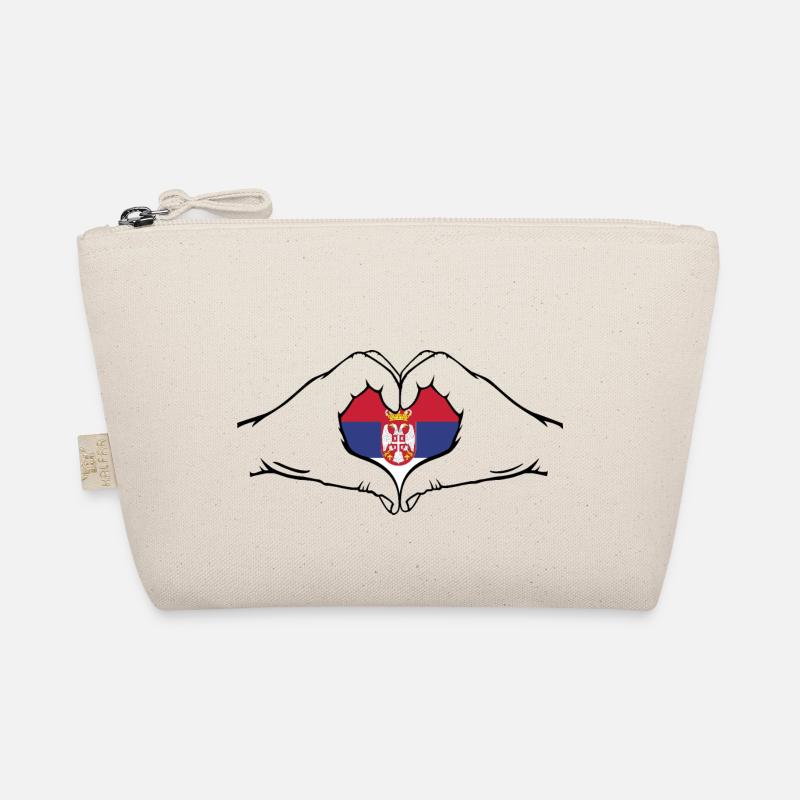 Drapeau de la Serbie en forme de coeur Trousse biologique