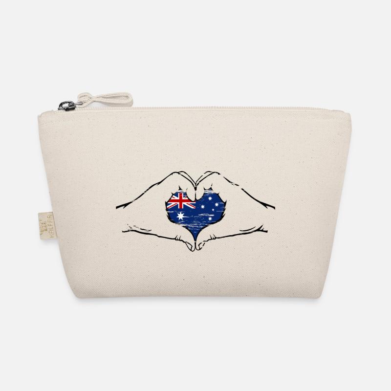 Australia flag heart shape used Organic Pouch