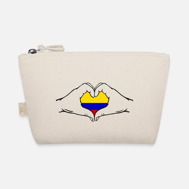 Drapeau de la Colombie en forme de coeur Trousse biologique