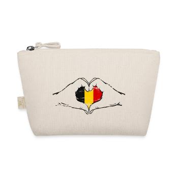 Belgium Flag Heart Shape Used - Organic Pouch - nature - Front