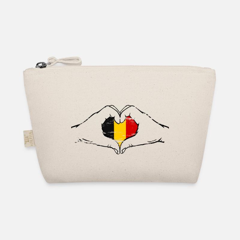 Belgien Flagge Herzform used Bio-Täschchen
